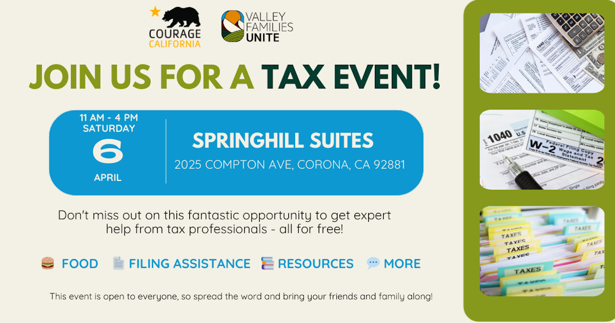 Valley Families Unite Tax Filing/Advice (Riverside County) · Mobilize